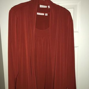 NWOT Susan Graver Liquid Knit Cardi/Tank Set